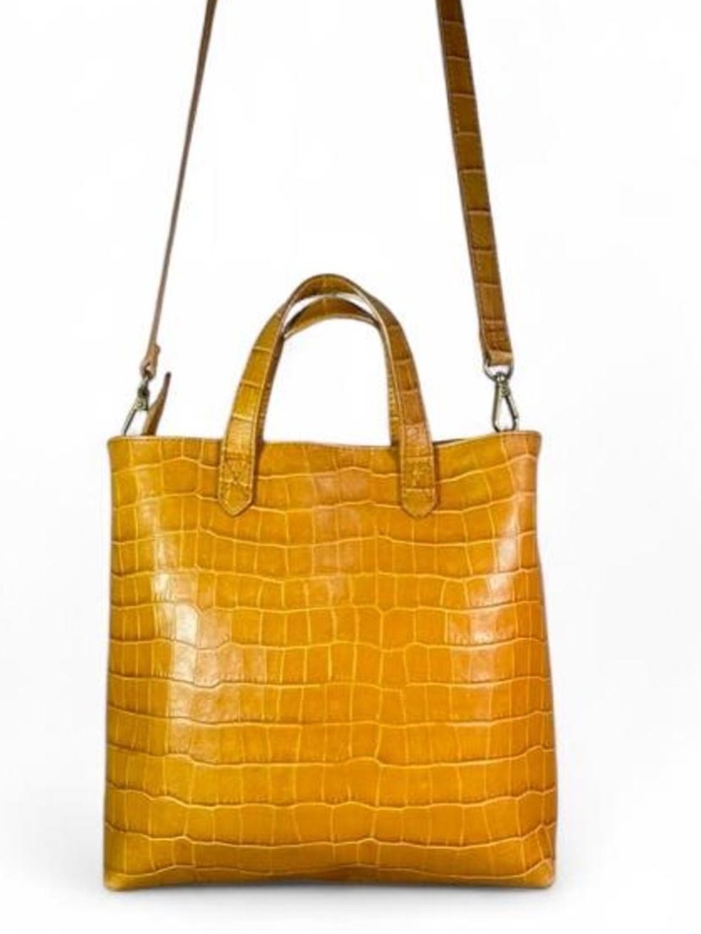 Madewell The Zip-Top  Transport
Crossbody: Croc Embossed Leather Edition